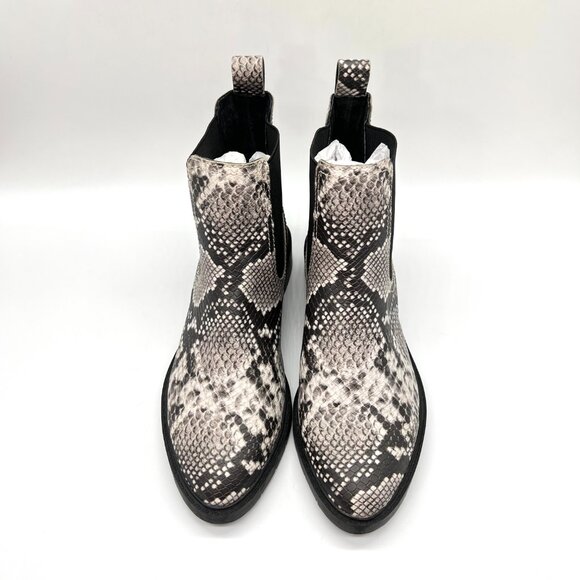 Treasure And Bond Womens 6M Black White Snakeskin Ankle‎ Boots Booties Shoes - Picture 2 of 13